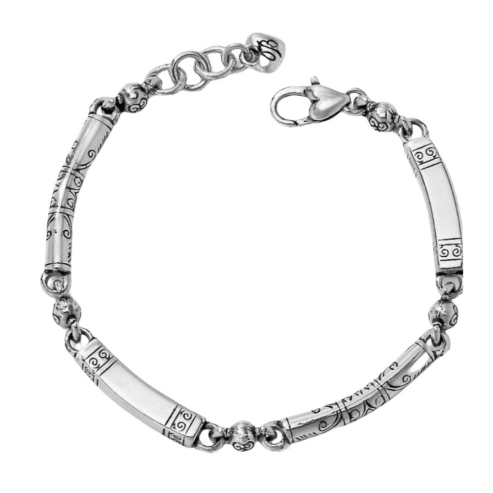 Brighton Marrakesh Etched Link Silver Plate Rectangle Bracelet‎